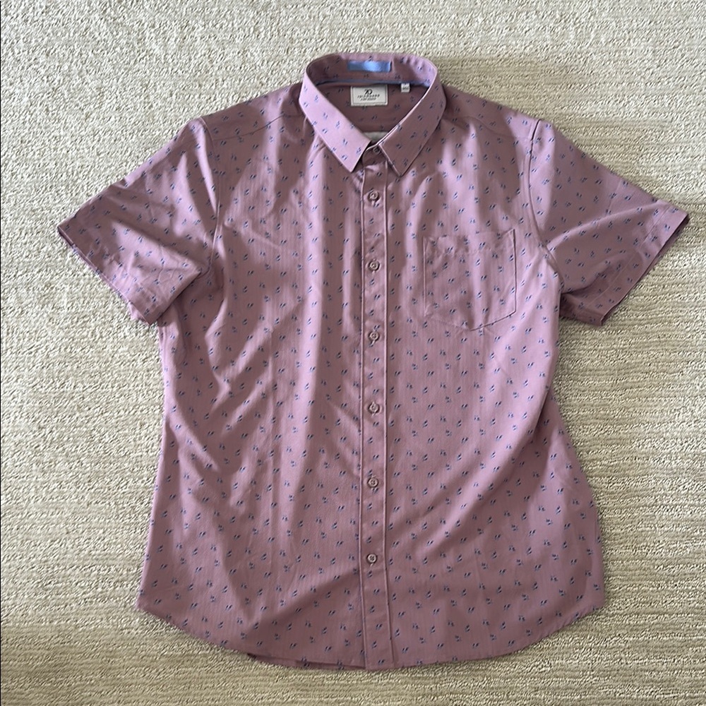7 Diamonds Purple Casual Button Down Shirt